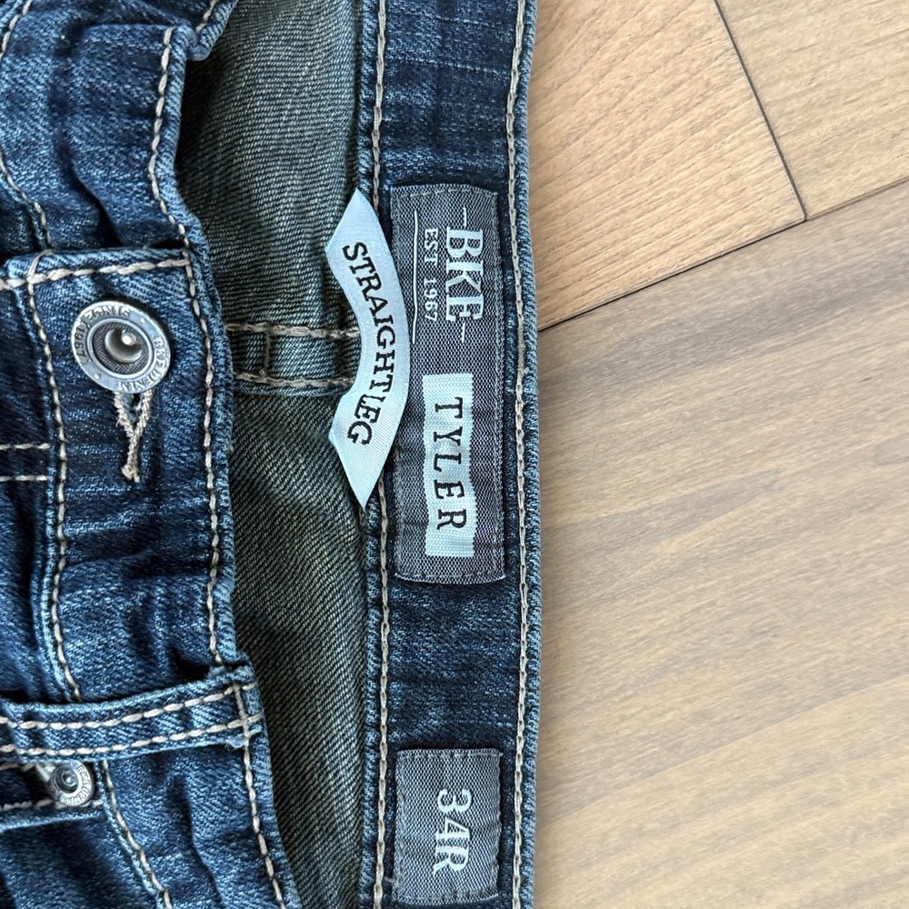 BKE Men's Dark Blue Straight Jeans - Picture 4 of 5